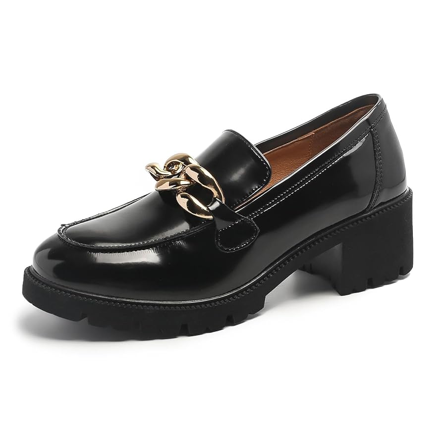 ふっちょ Bershka chunky loafer with buckle detail in black | ASOS